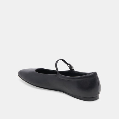 Reyes Black Leather Ballet Flats - Dolce Vita