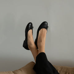 Ritla Black Leather Ballet Flats | Dolce Vita Women