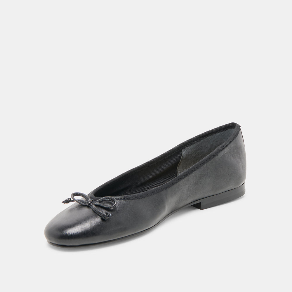 Ritla Black Leather Ballet Flats | Dolce Vita Women