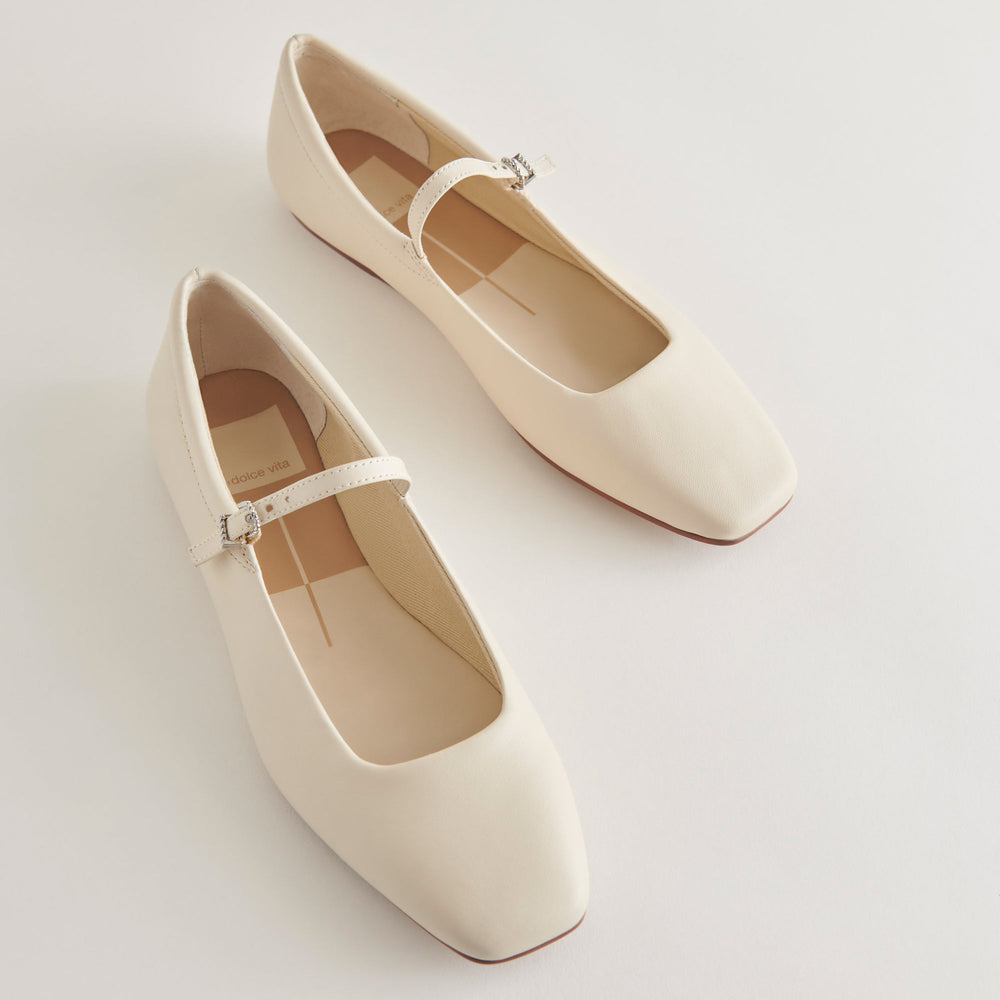 Reyes Ivory Leather Ballet Flats | Dolce Vita Women