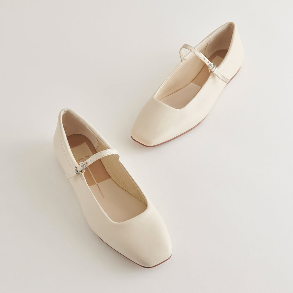 Reyes Ivory Leather Ballet Flats | Dolce Vita Women