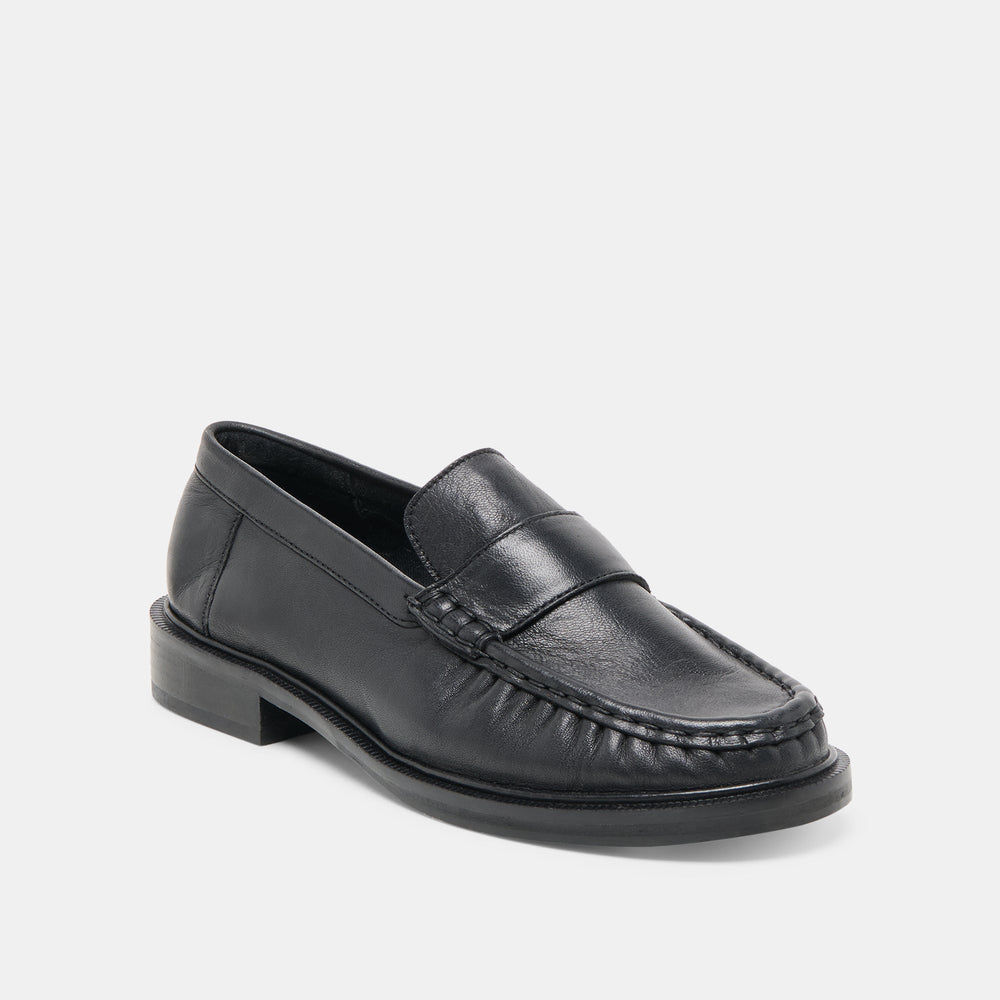Bodi Black Leather Loafers | Women Dolce Vita