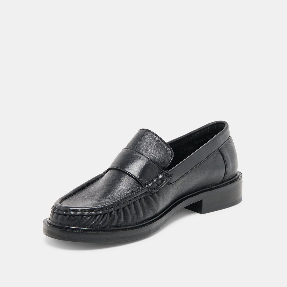 Bodi Black Leather Loafers | Women Dolce Vita