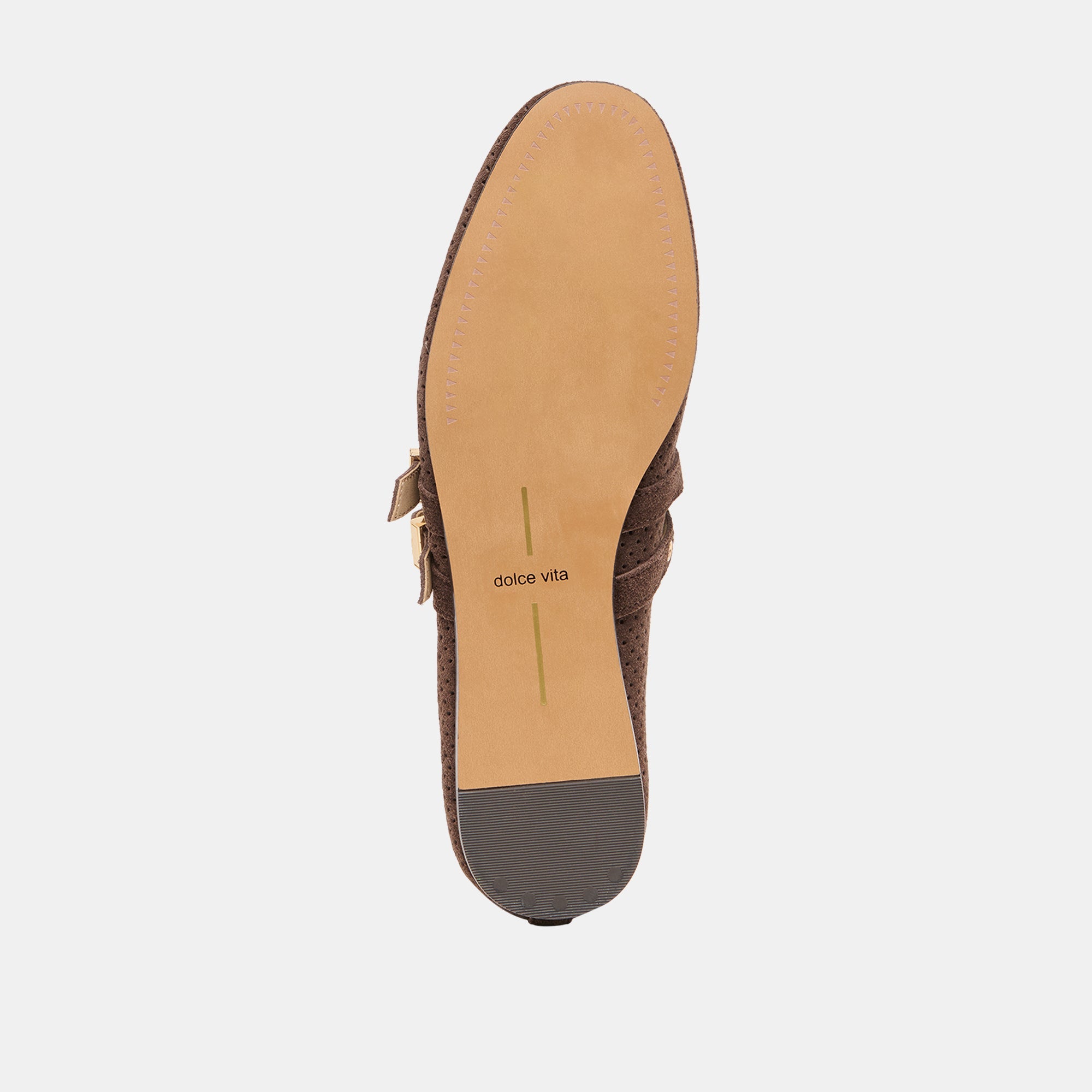 Baylee Grommet Dk Brown Perforated Suede Ballet Flats | Dolce Vita Women