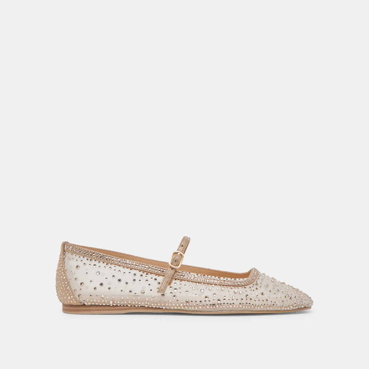 REYES CRYSTAL BALLET FLATS GOLD MESH | Women Dolce Vita