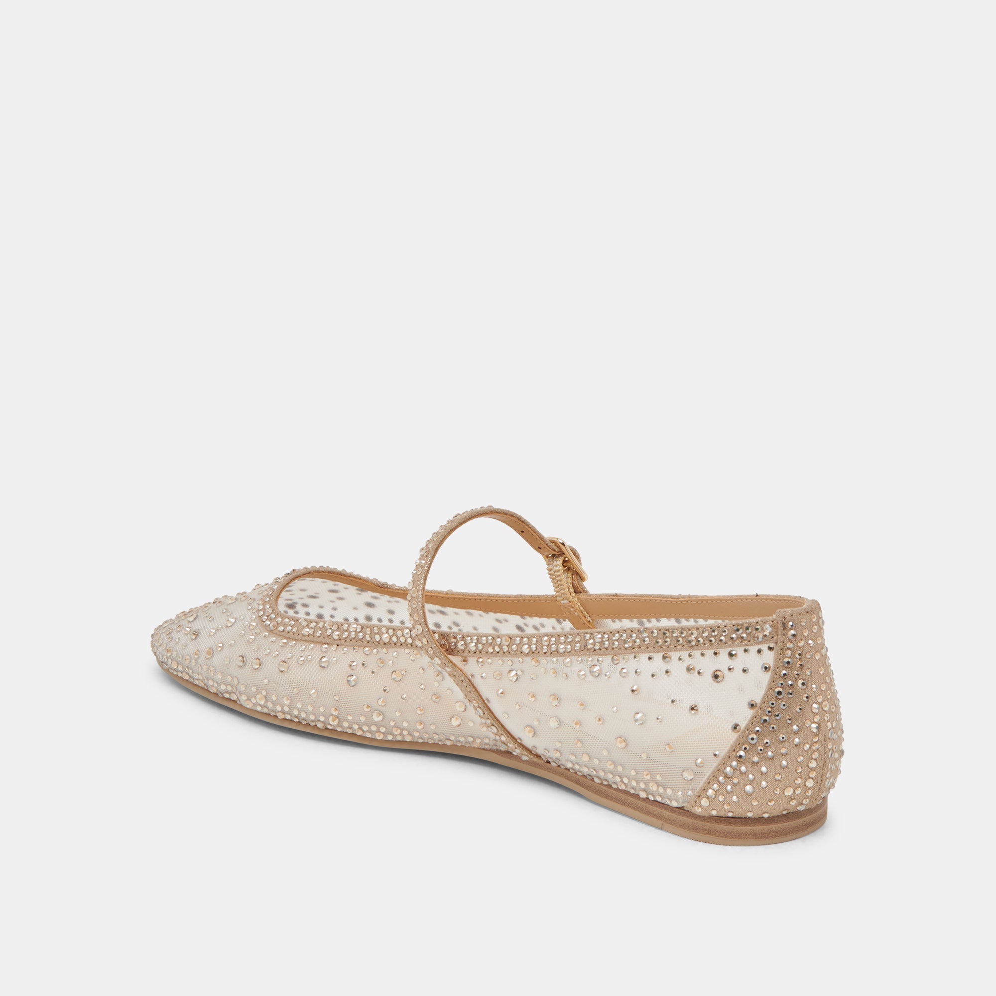 REYES CRYSTAL BALLET FLATS GOLD MESH | Women Dolce Vita
