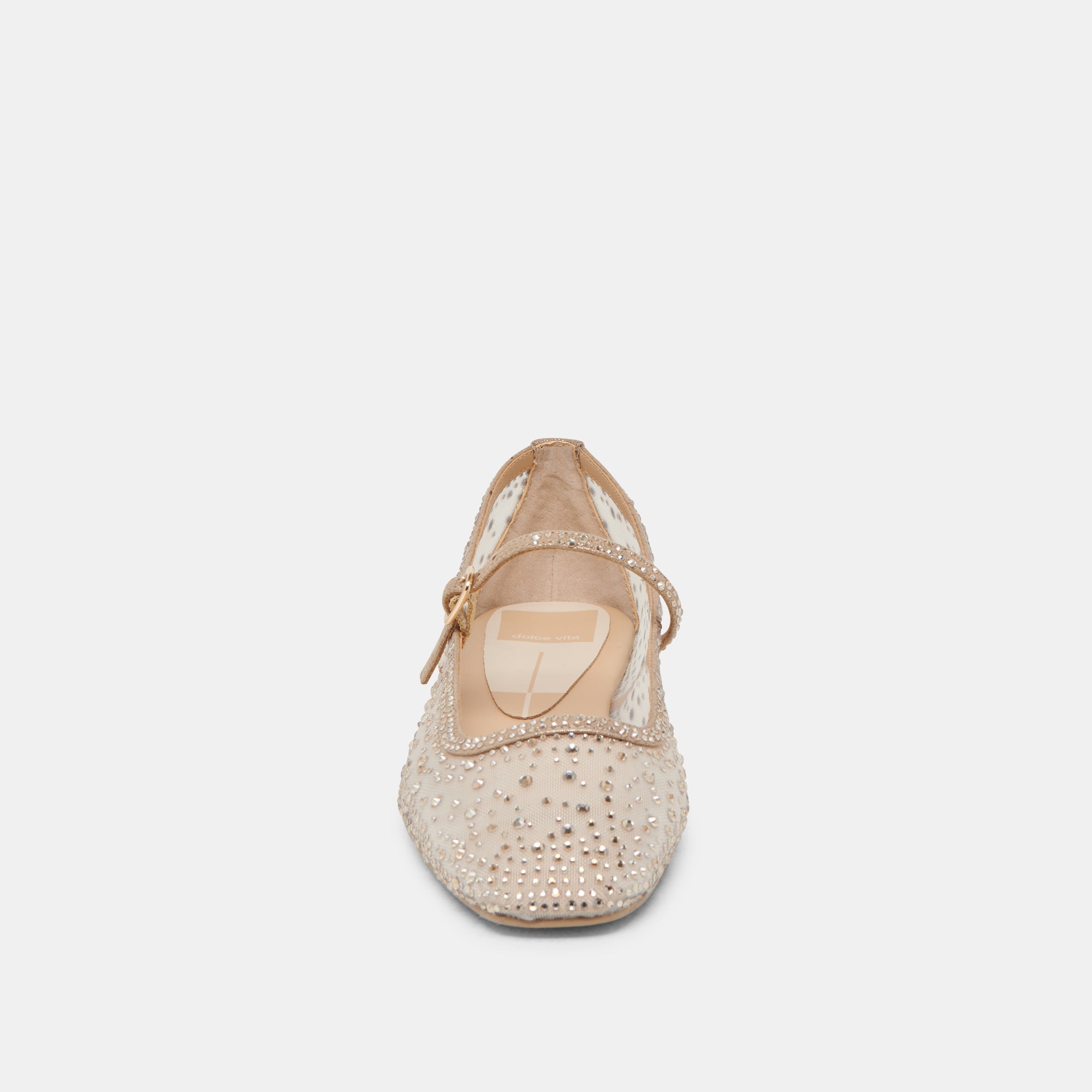 REYES CRYSTAL BALLET FLATS GOLD MESH | Women Dolce Vita