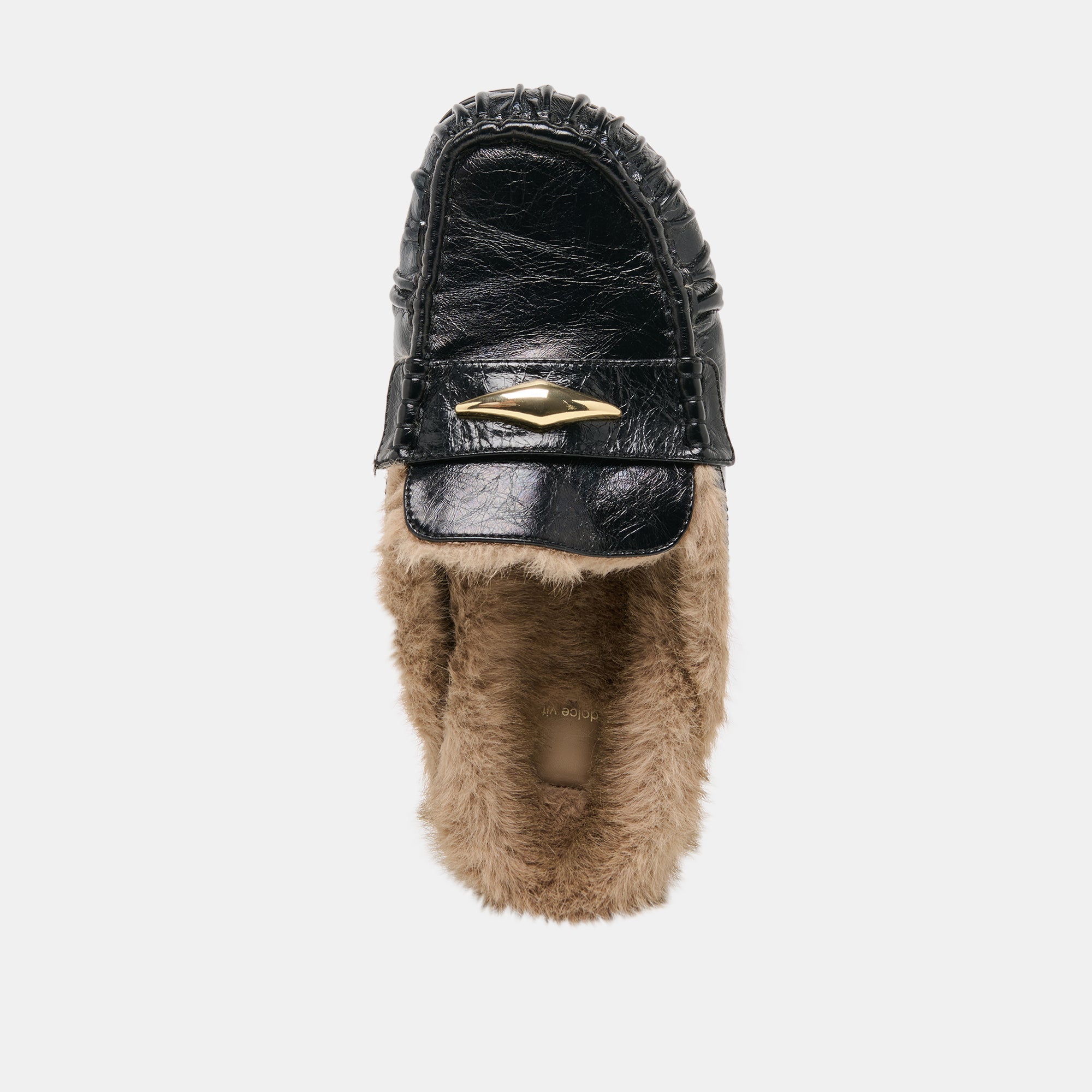 Jodero Plush Black Leather Flats | Dolce Vita Women
