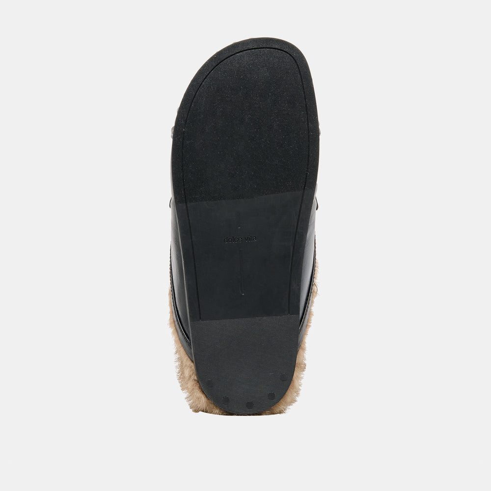 Jodero Plush Black Leather Flats | Dolce Vita Women