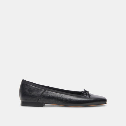 ANISA Ballet Flats Black Leather - Dolce Vita