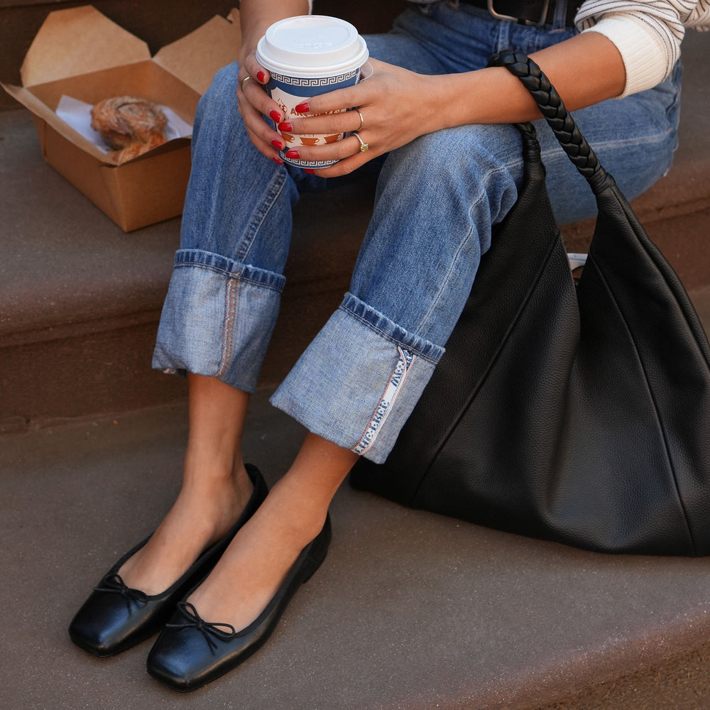 ANISA Ballet Flats Black Leather | Women Dolce Vita