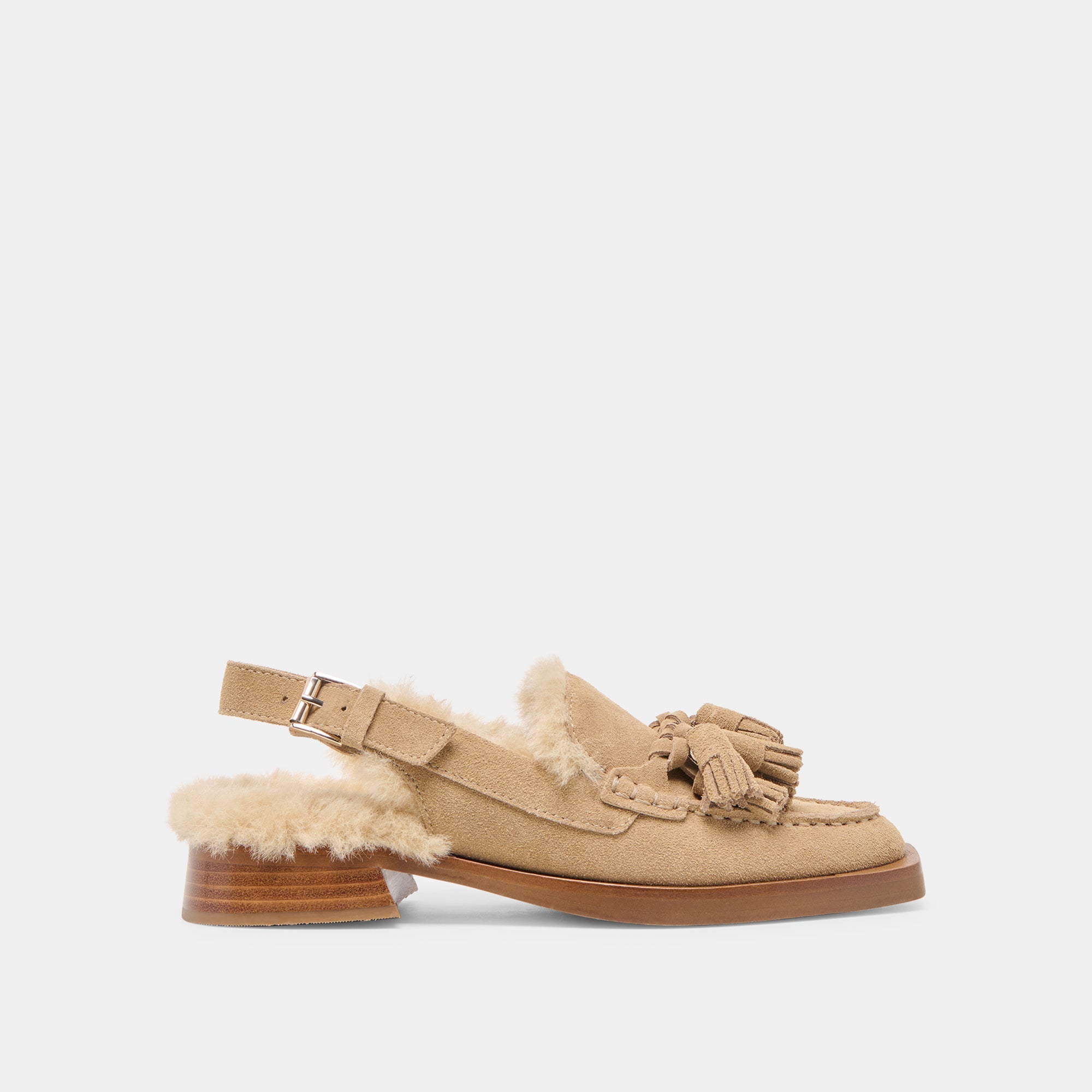 Hamlit Plush Dk Taupe Suede Loafers | Women Dolce Vita