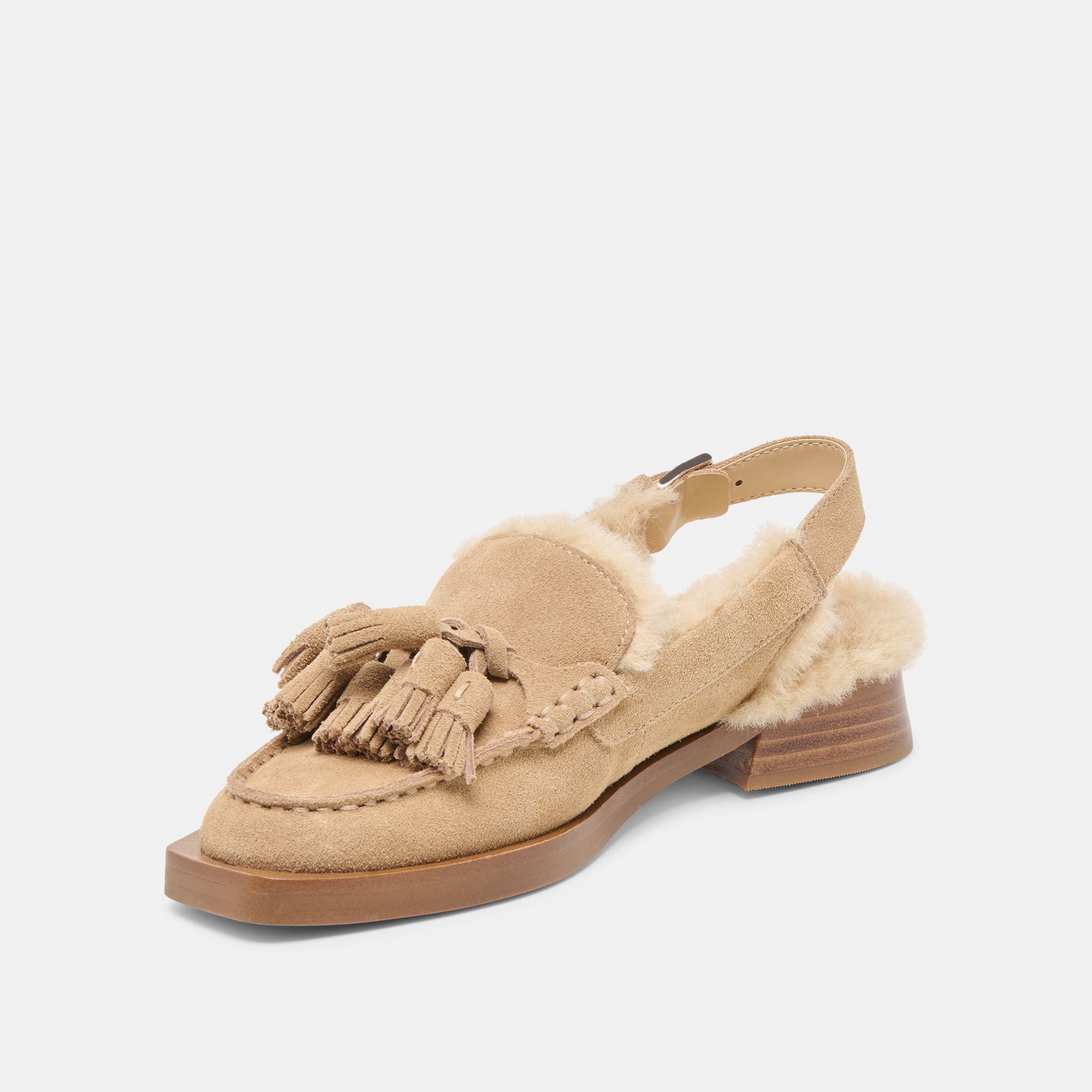 Hamlit Plush Dk Taupe Suede Loafers | Women Dolce Vita