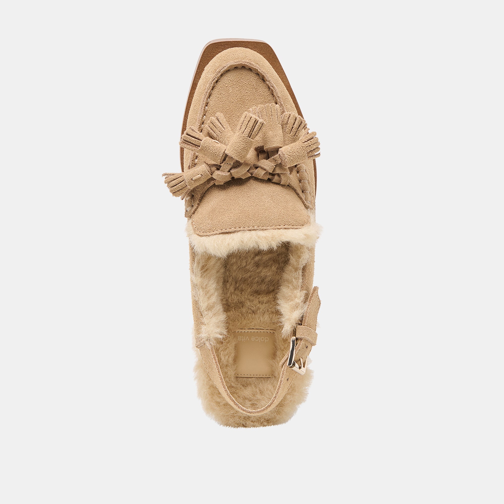 Hamlit Plush Dk Taupe Suede Loafers | Women Dolce Vita