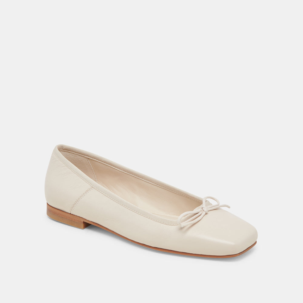 Anisa Ballet Flats CREME CRINKLE PATENT | Women Dolce Vita