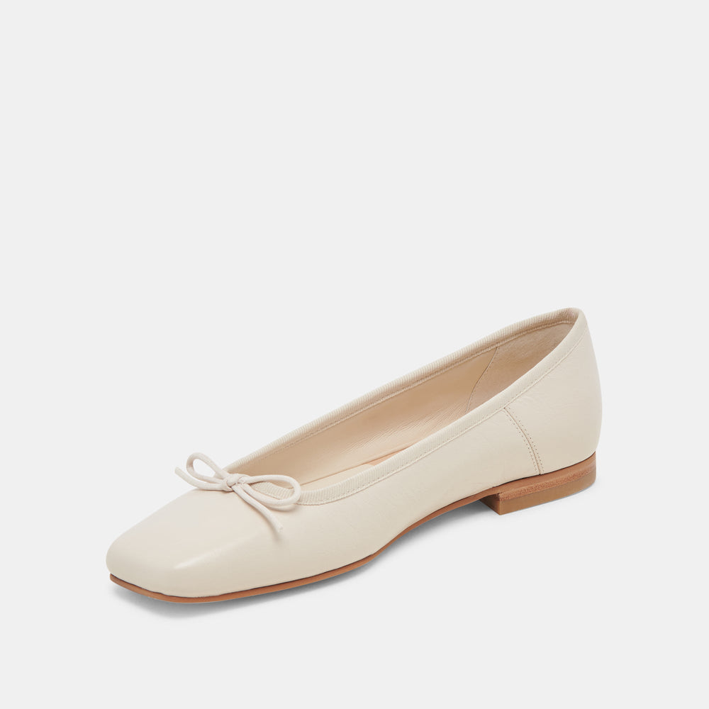Anisa Ballet Flats CREME CRINKLE PATENT | Women Dolce Vita