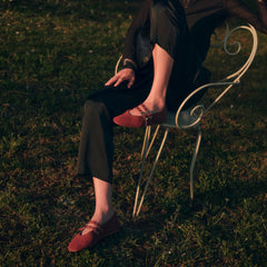 Baylee Grommet Oxblood Perforated Suede Ballet Flats | Women Dolce Vita