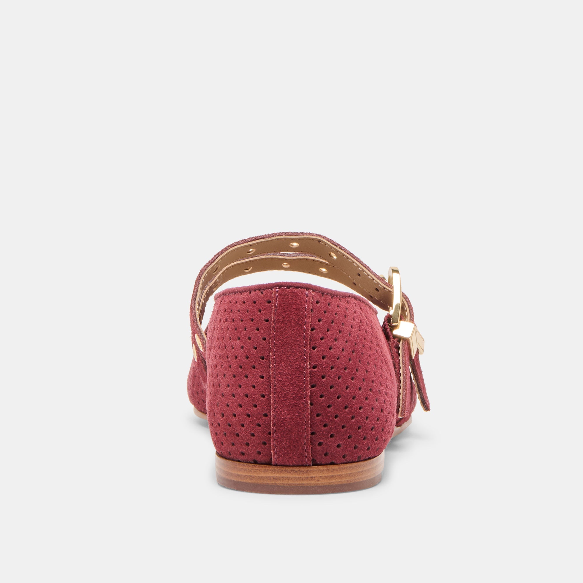 Baylee Grommet Oxblood Perforated Suede Ballet Flats | Women Dolce Vita