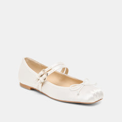 Gibsen True White Satin Ballet Flats | Dolce Vita Women