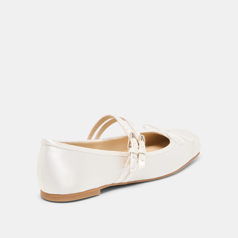 Gibsen True White Satin Ballet Flats | Dolce Vita Women