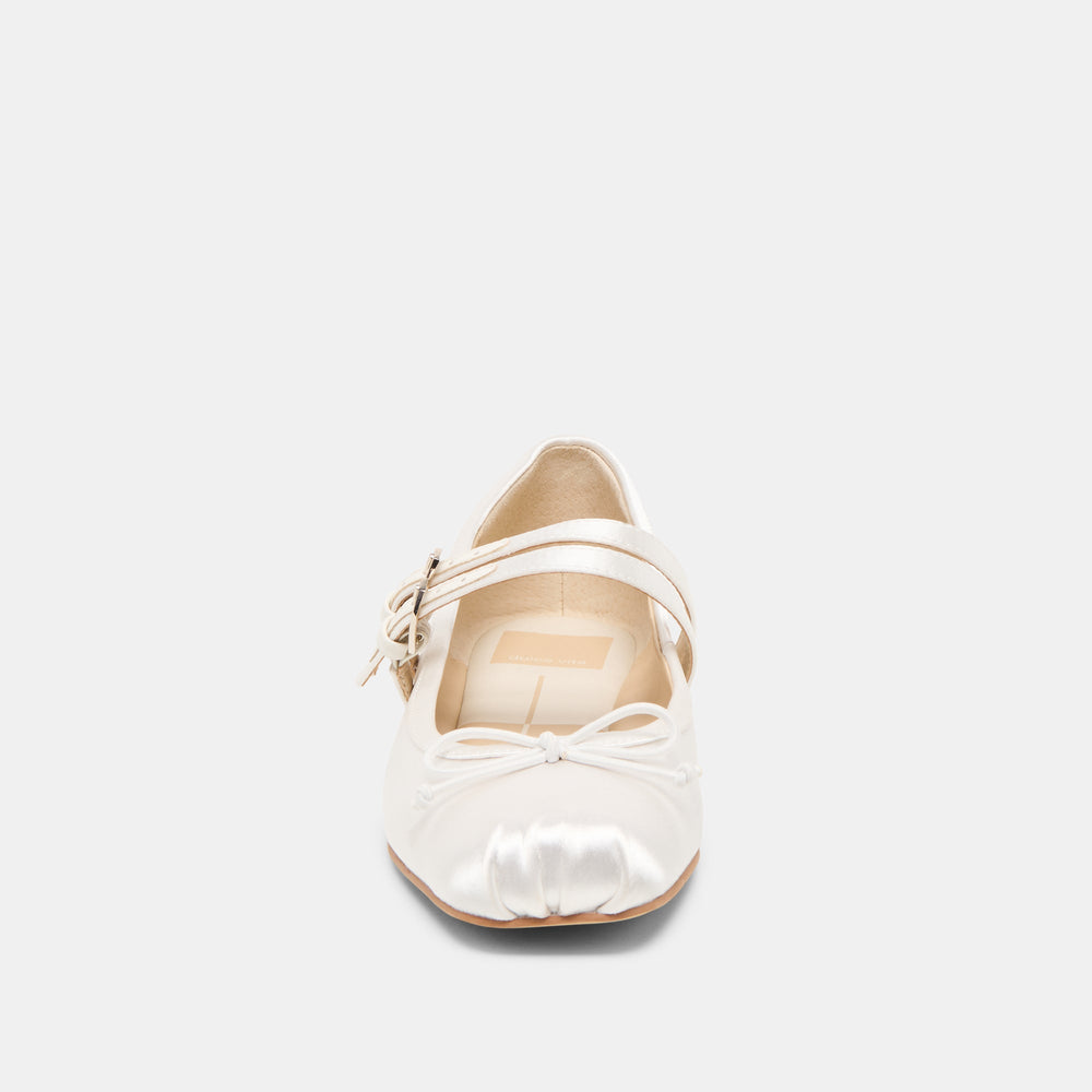 Gibsen True White Satin Ballet Flats | Dolce Vita Women