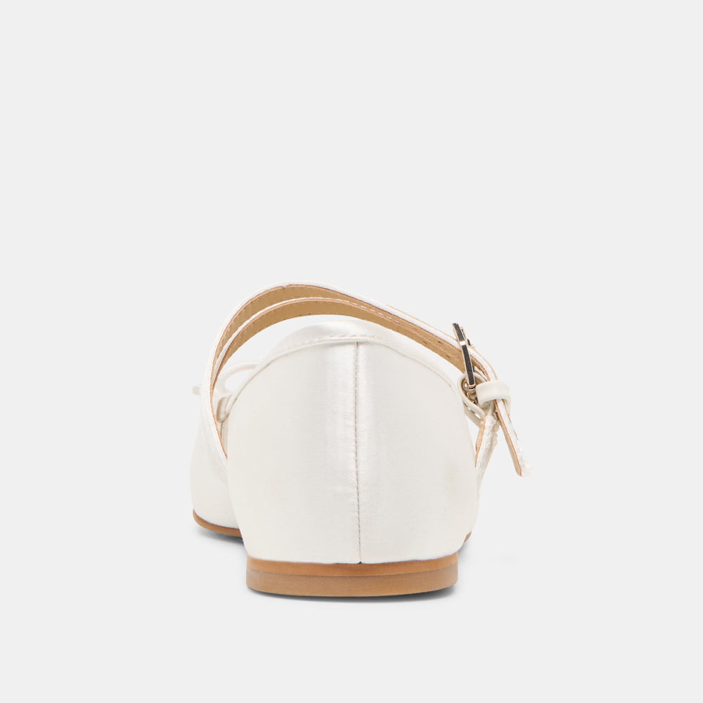 Gibsen True White Satin Ballet Flats | Dolce Vita Women