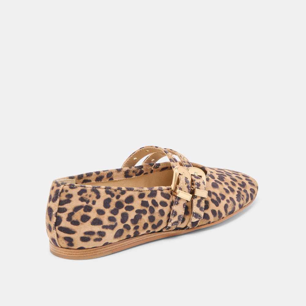 Baylee Grommet Dk Leopard Printed Suede Ballet Flats | Dolce Vita Women