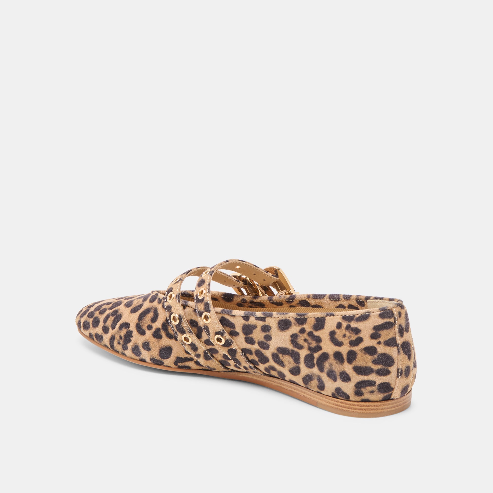 Baylee Grommet Dk Leopard Printed Suede Ballet Flats | Dolce Vita Women