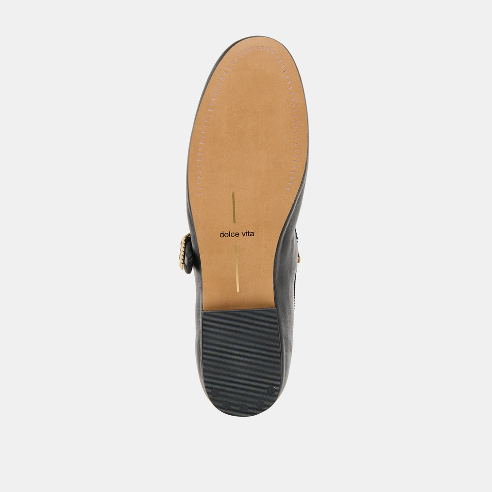Relan Black Leather Ballet Flats | Women Dolce Vita