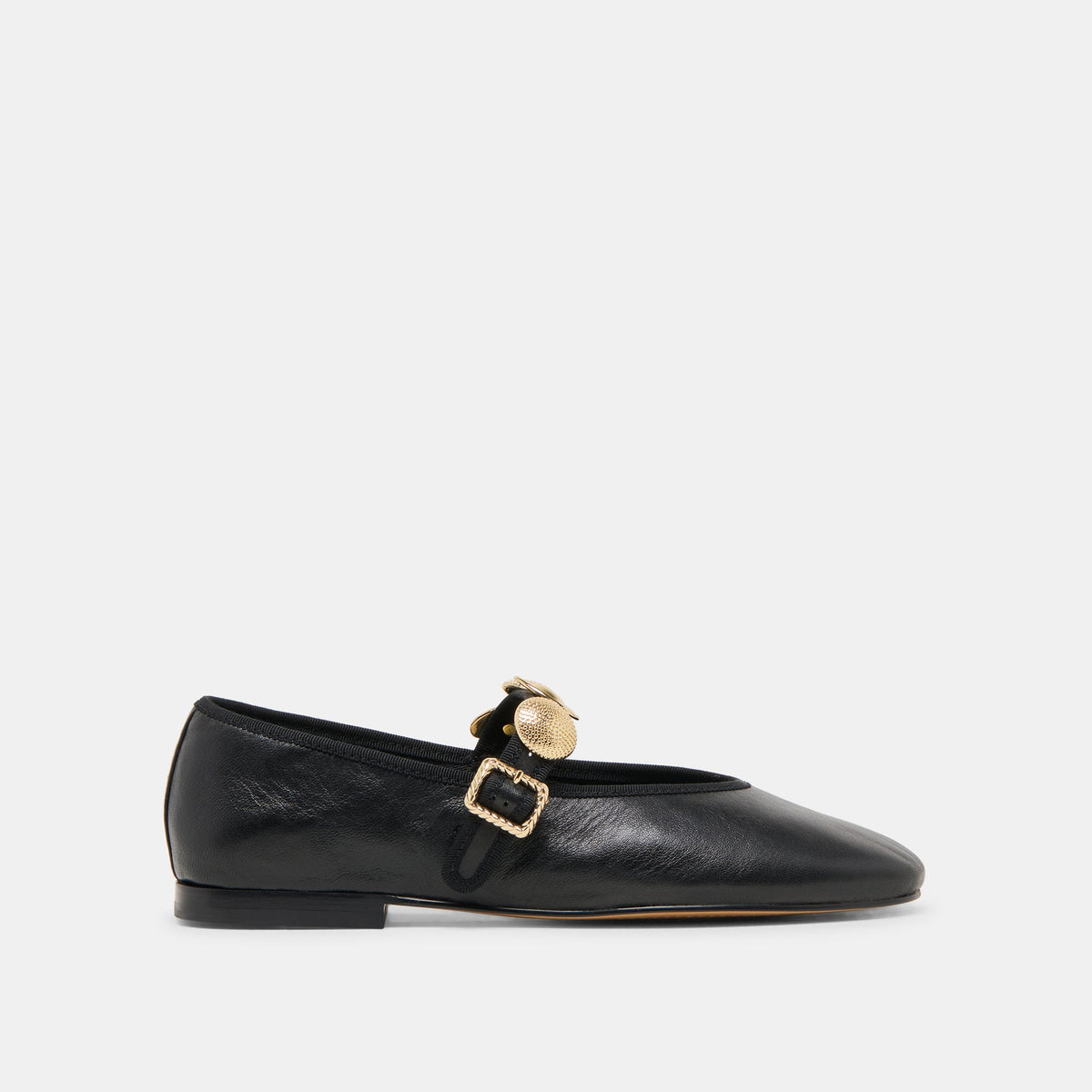 Relan Black Leather Ballet Flats | Women Dolce Vita
