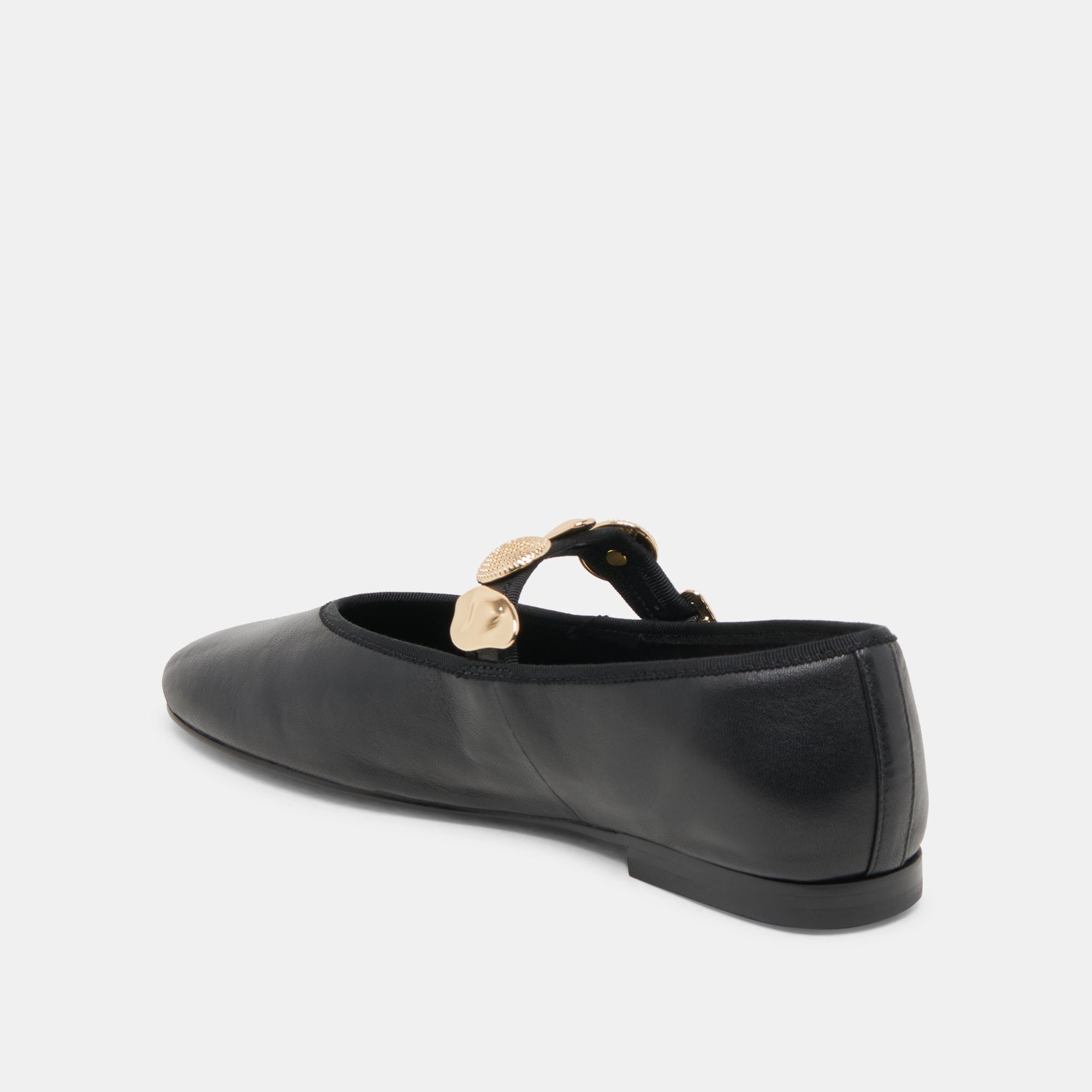 Relan Black Leather Ballet Flats | Women Dolce Vita