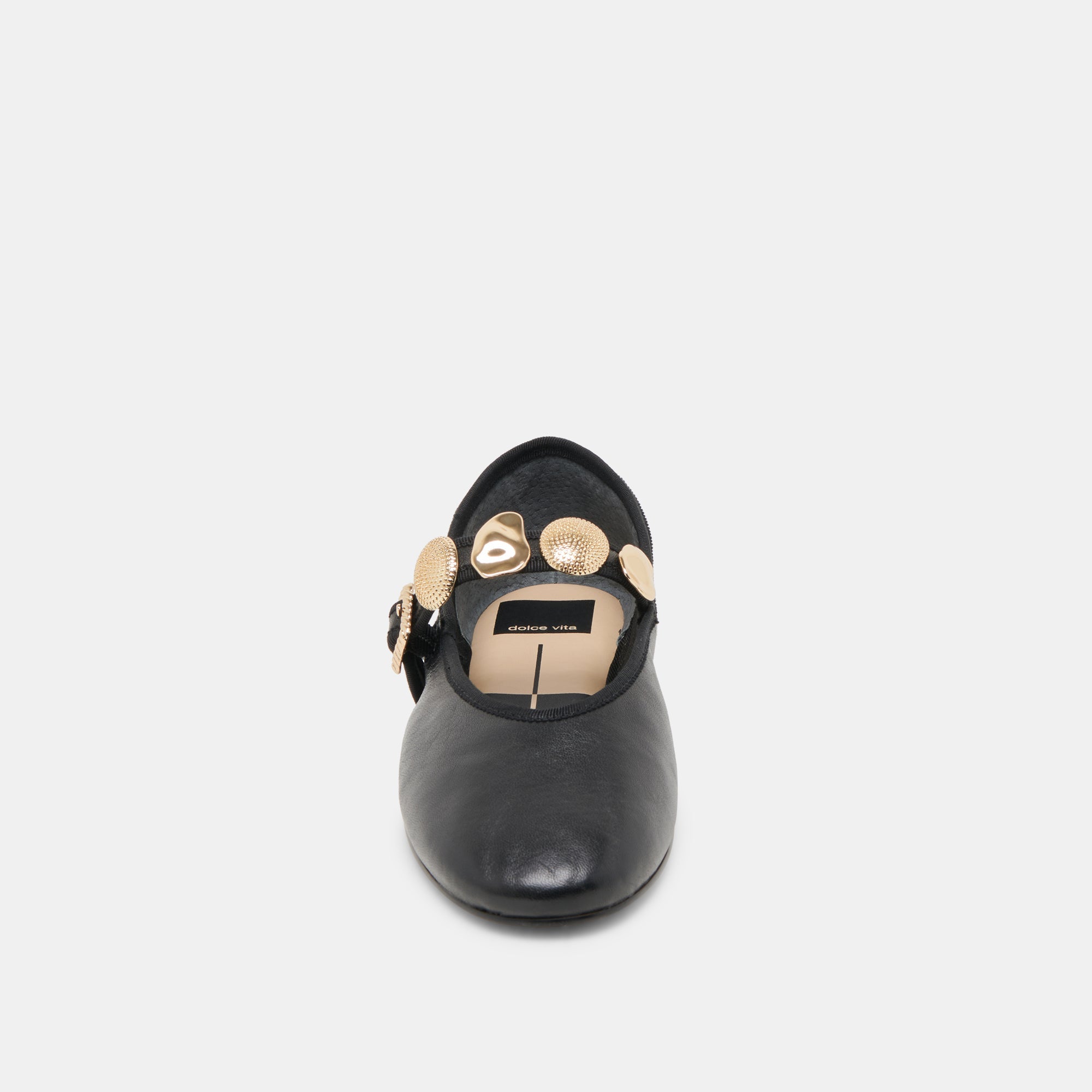 Relan Black Leather Ballet Flats | Women Dolce Vita
