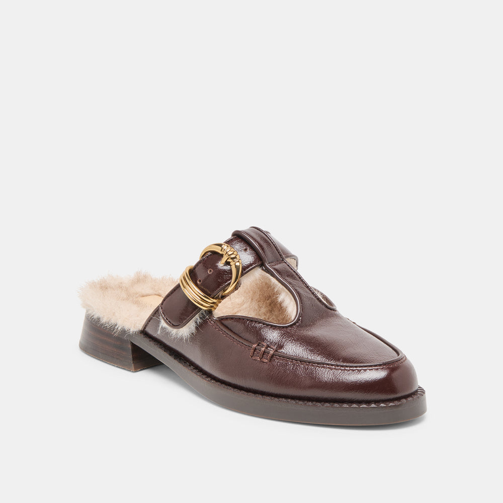Harlah Plush Chocolate Leather Flats | Dolce Vita Women