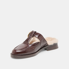 Harlah Plush Chocolate Leather Flats | Dolce Vita Women