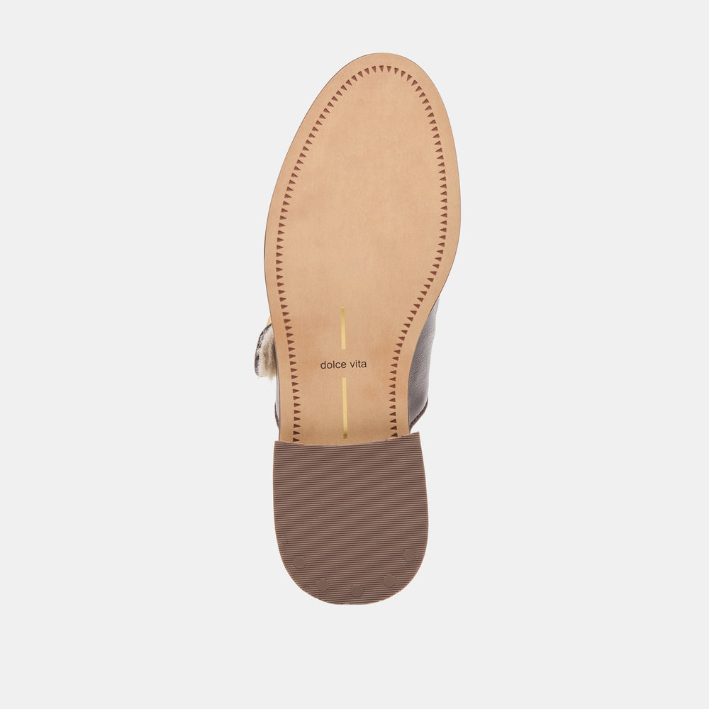 Harlah Plush Chocolate Leather Flats | Dolce Vita Women