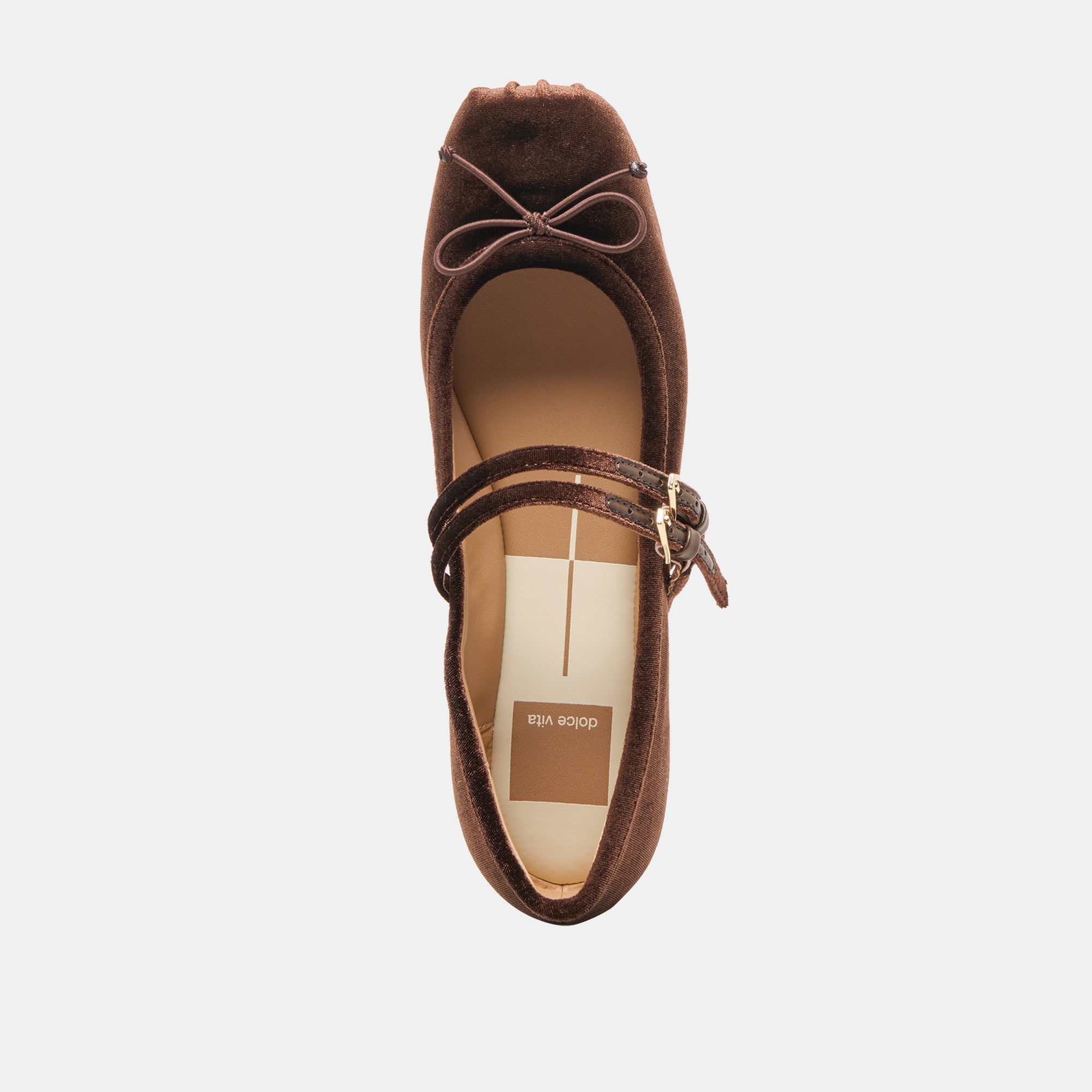 Gibsen Chocolate Velvet Ballet Flats | Women Dolce Vita