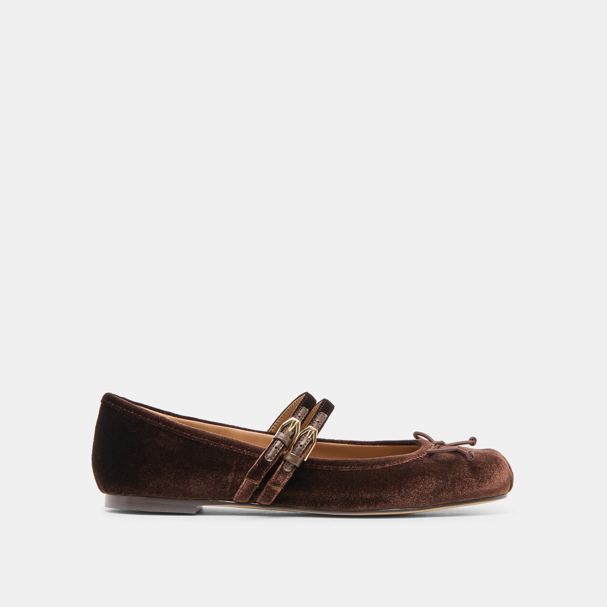 Gibsen Chocolate Velvet Ballet Flats | Women Dolce Vita