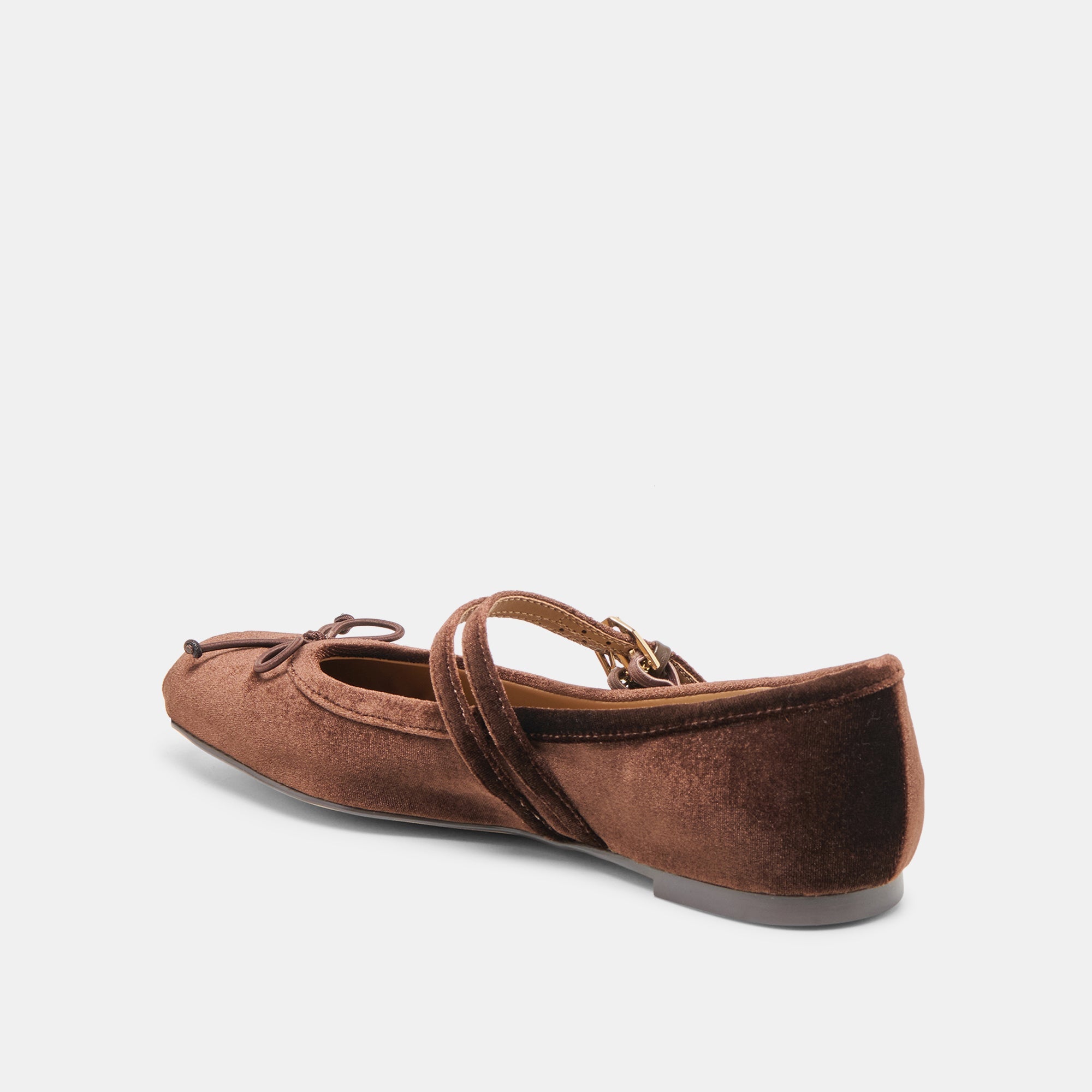 Gibsen Chocolate Velvet Ballet Flats | Women Dolce Vita
