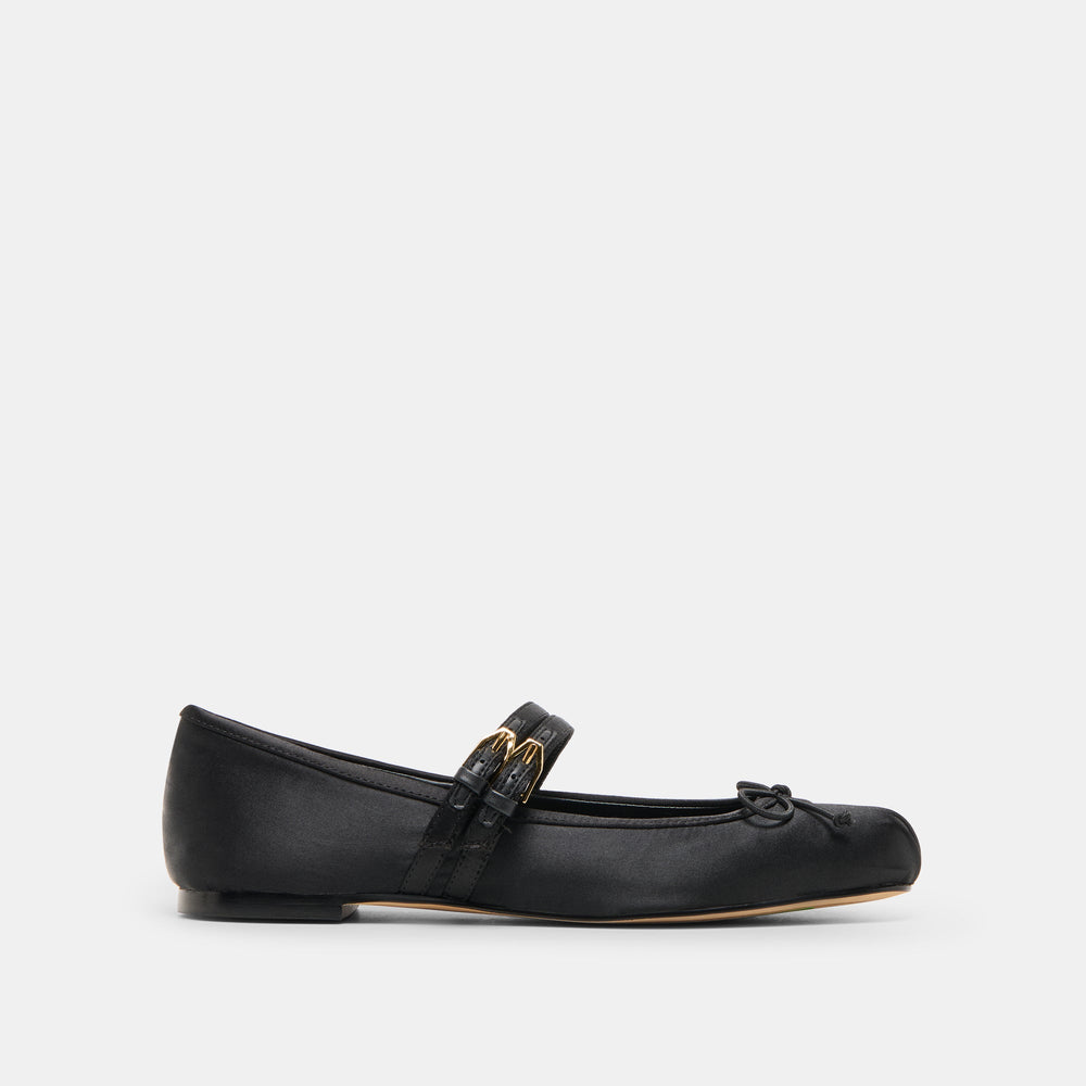 Gibsen Onyx Satin Ballet Flats | Women Dolce Vita