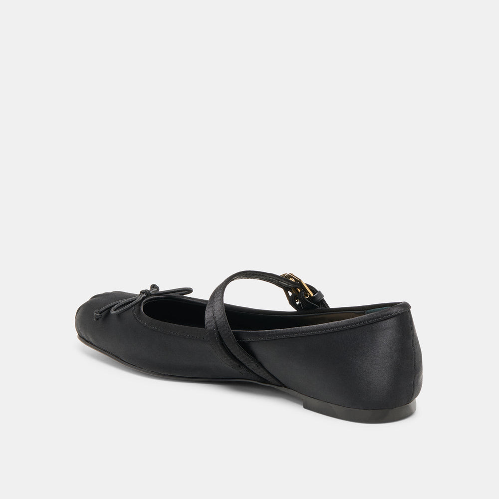 Gibsen Onyx Satin Ballet Flats | Women Dolce Vita