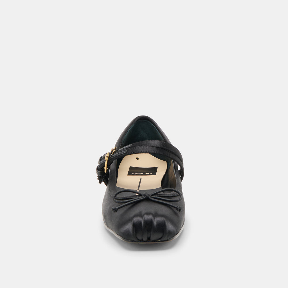 Gibsen Onyx Satin Ballet Flats | Women Dolce Vita