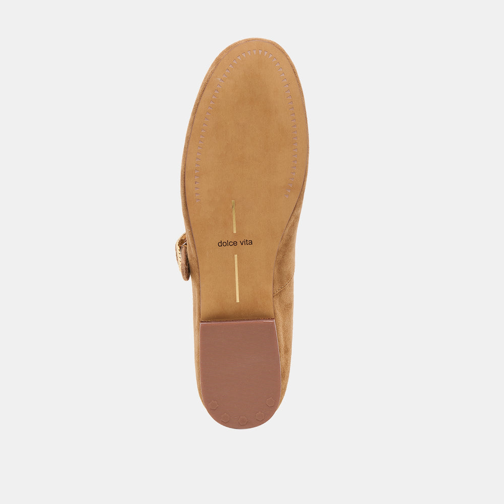 Relan Lt Brown Suede Ballet Flats | Dolce Vita Women