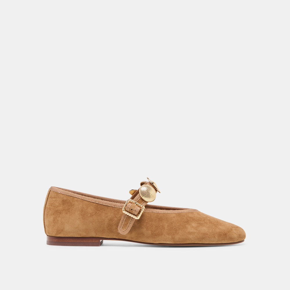 Relan Lt Brown Suede Ballet Flats | Dolce Vita Women