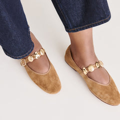 Relan Lt Brown Suede Ballet Flats | Dolce Vita Women