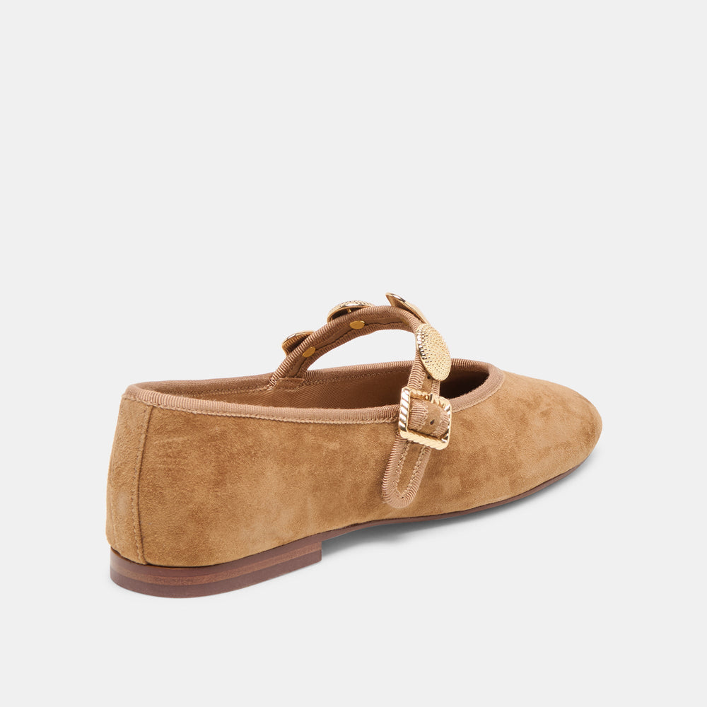 Relan Lt Brown Suede Ballet Flats | Dolce Vita Women