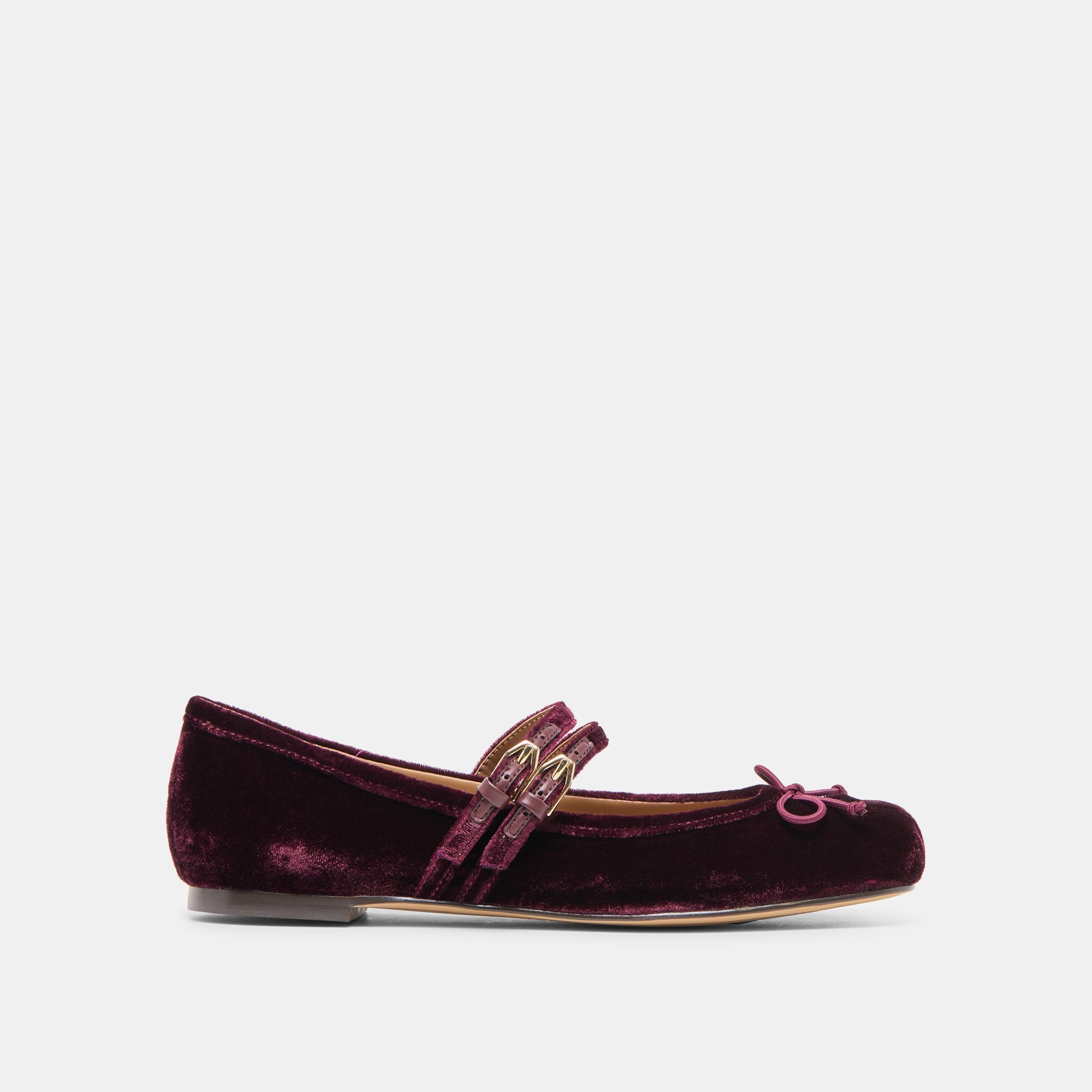 Gibsen Burgundy Velvet Ballet Flats | Women Dolce Vita