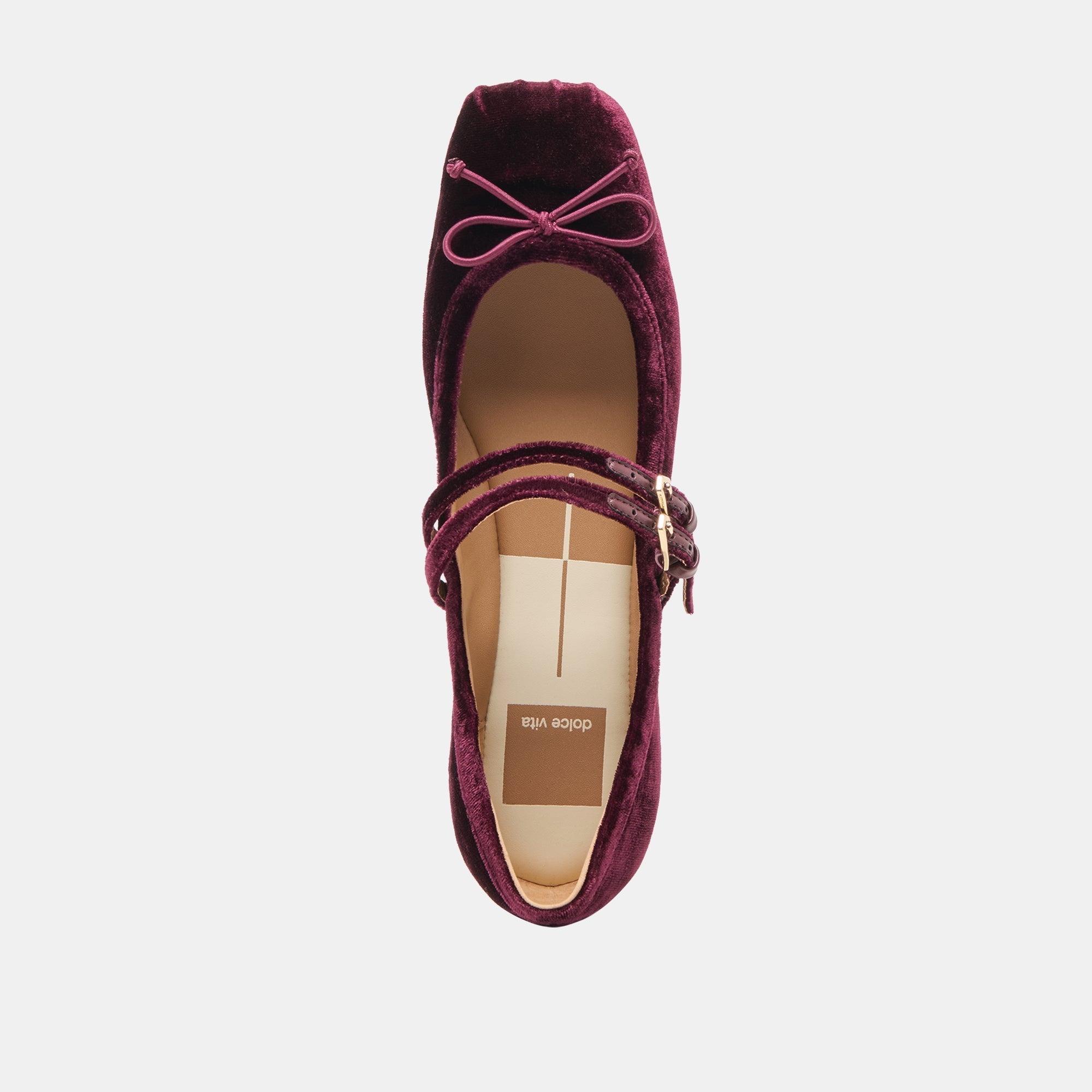 Gibsen Burgundy Velvet Ballet Flats | Women Dolce Vita