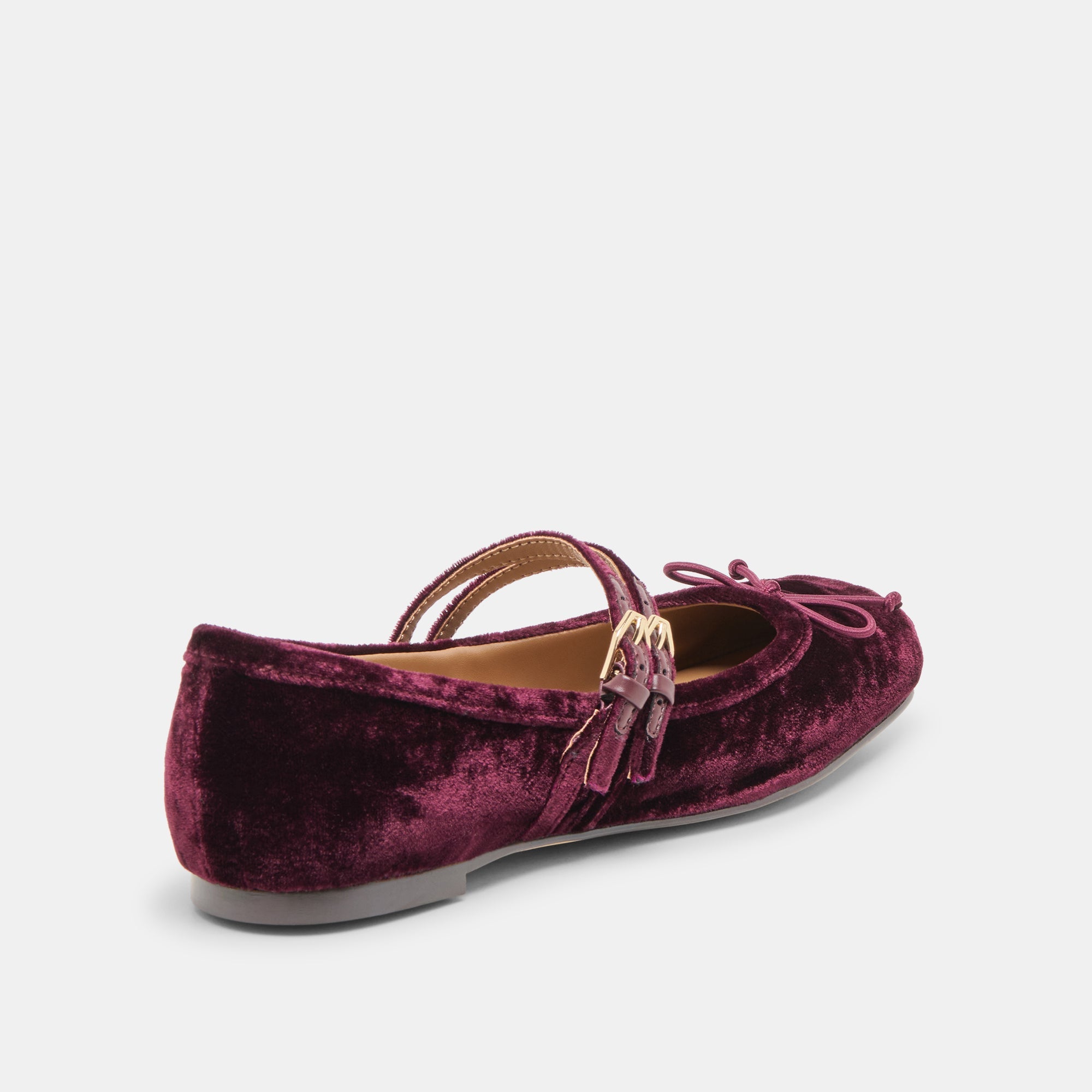 Gibsen Burgundy Velvet Ballet Flats | Women Dolce Vita