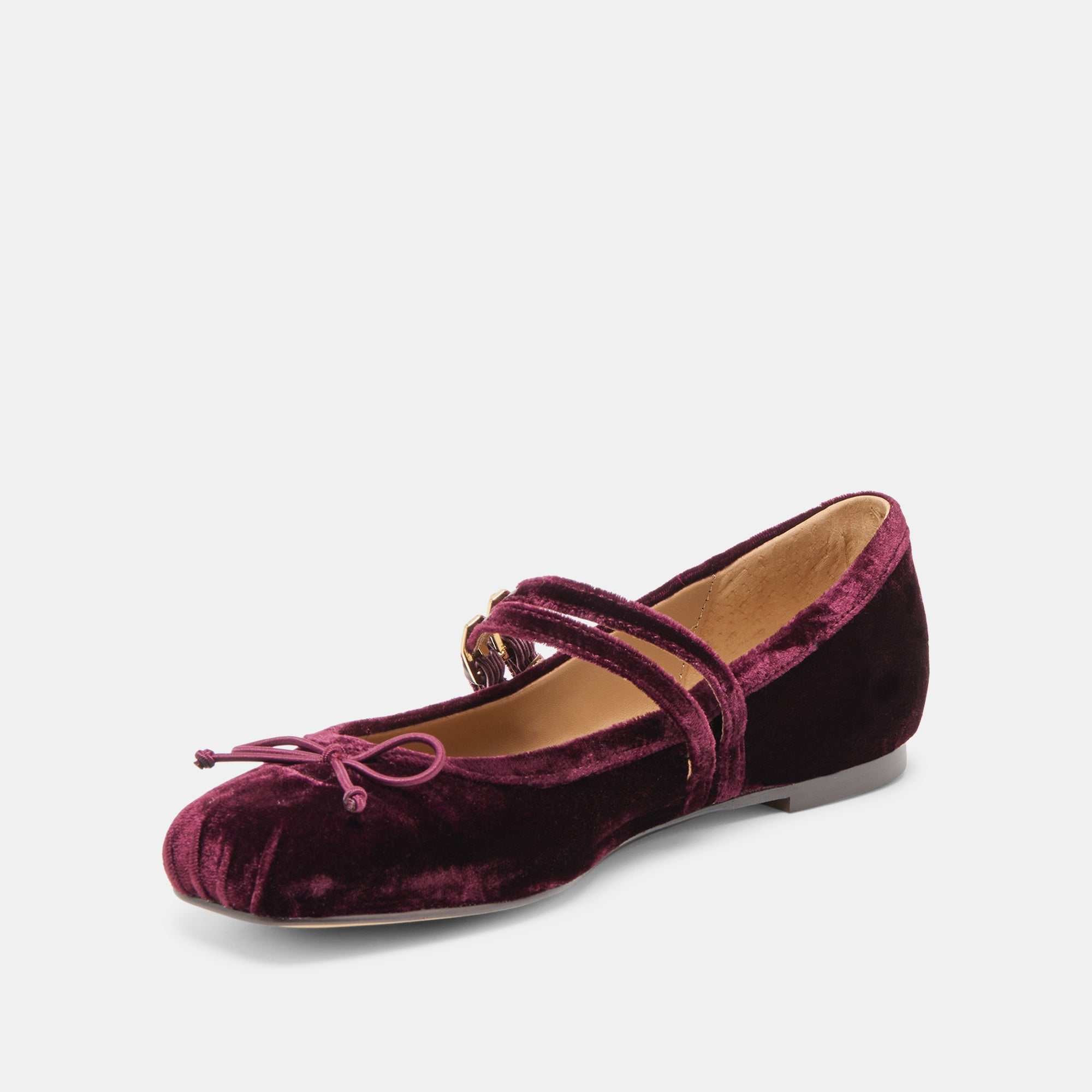Gibsen Burgundy Velvet Ballet Flats | Women Dolce Vita