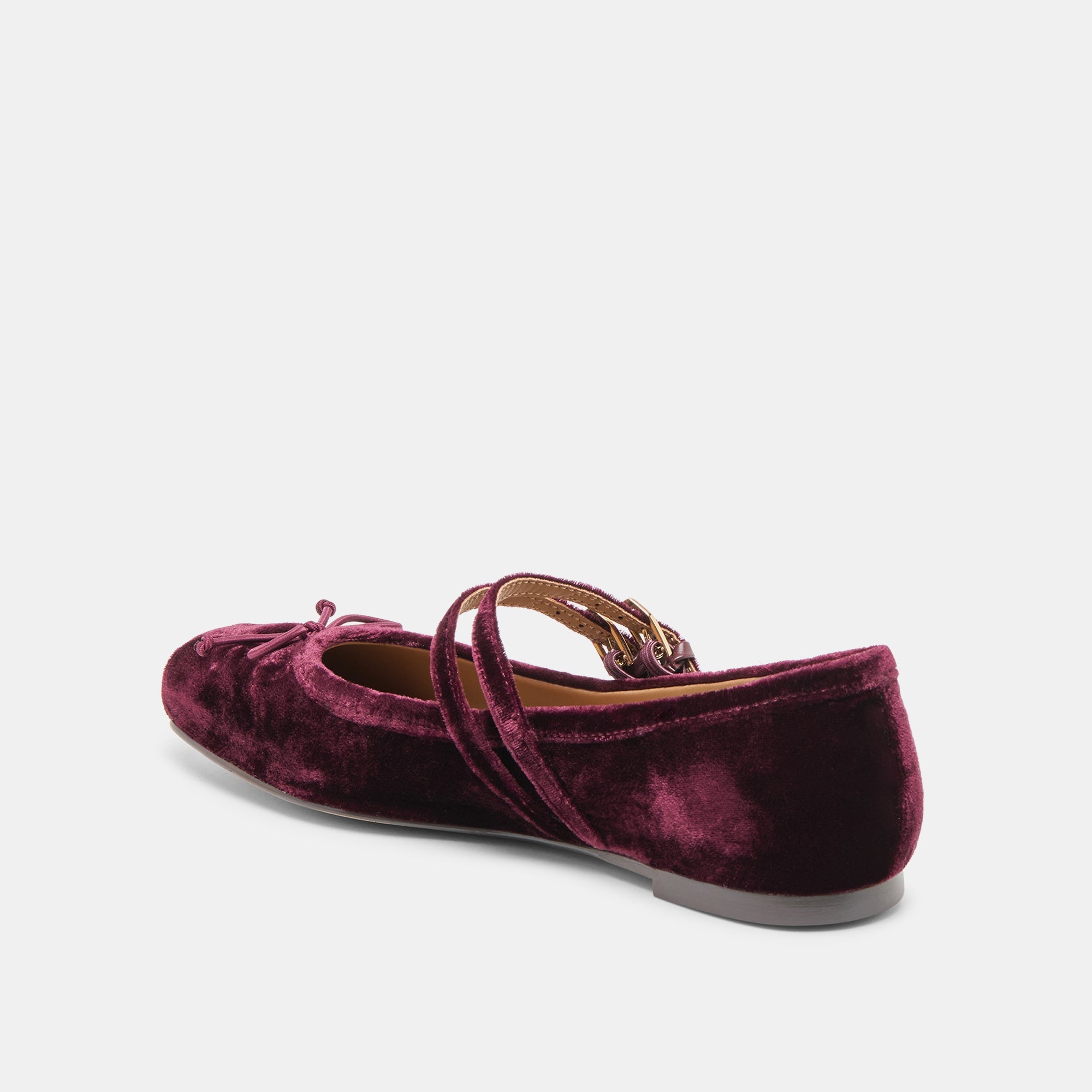Gibsen Burgundy Velvet Ballet Flats | Women Dolce Vita
